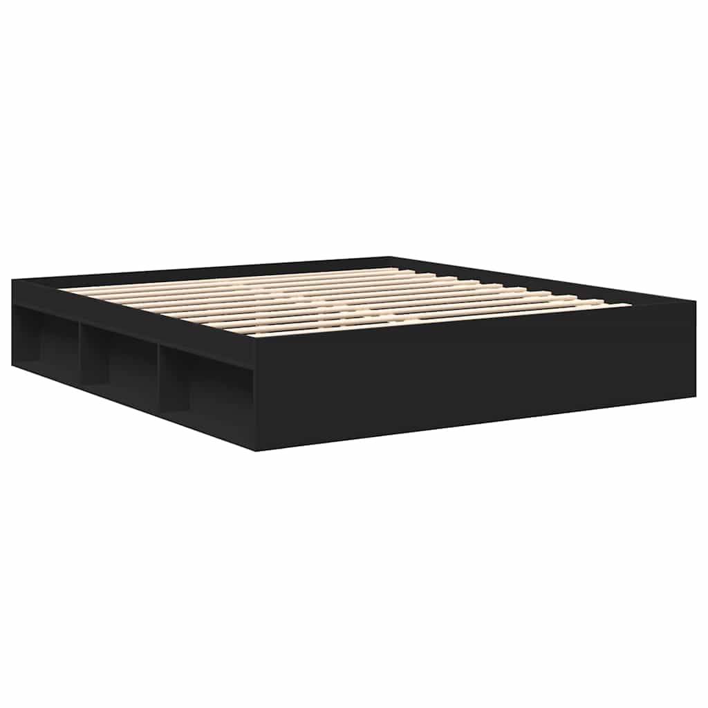 Bed Frame without Mattress Black 200x200 cm