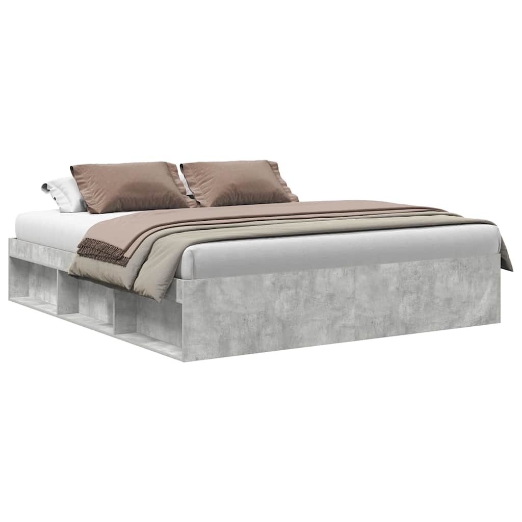 Bed Frame without Mattress Concrete Grey 200x200 cm