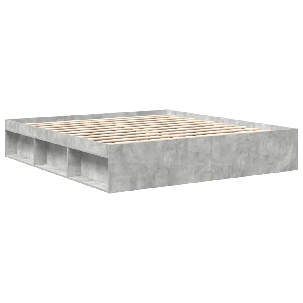 Bed Frame without Mattress Concrete Grey 200x200 cm