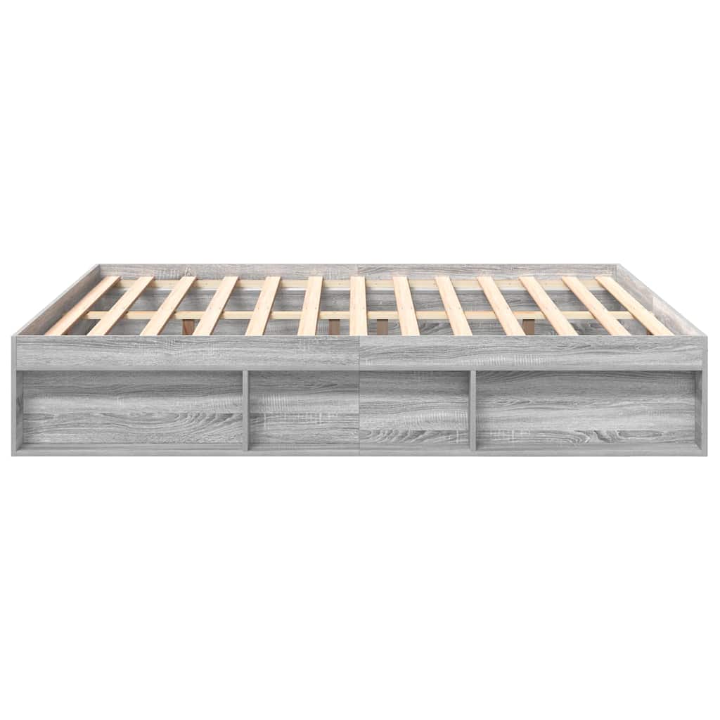 Bed Frame without Mattress Grey Sonoma 200x200 cm