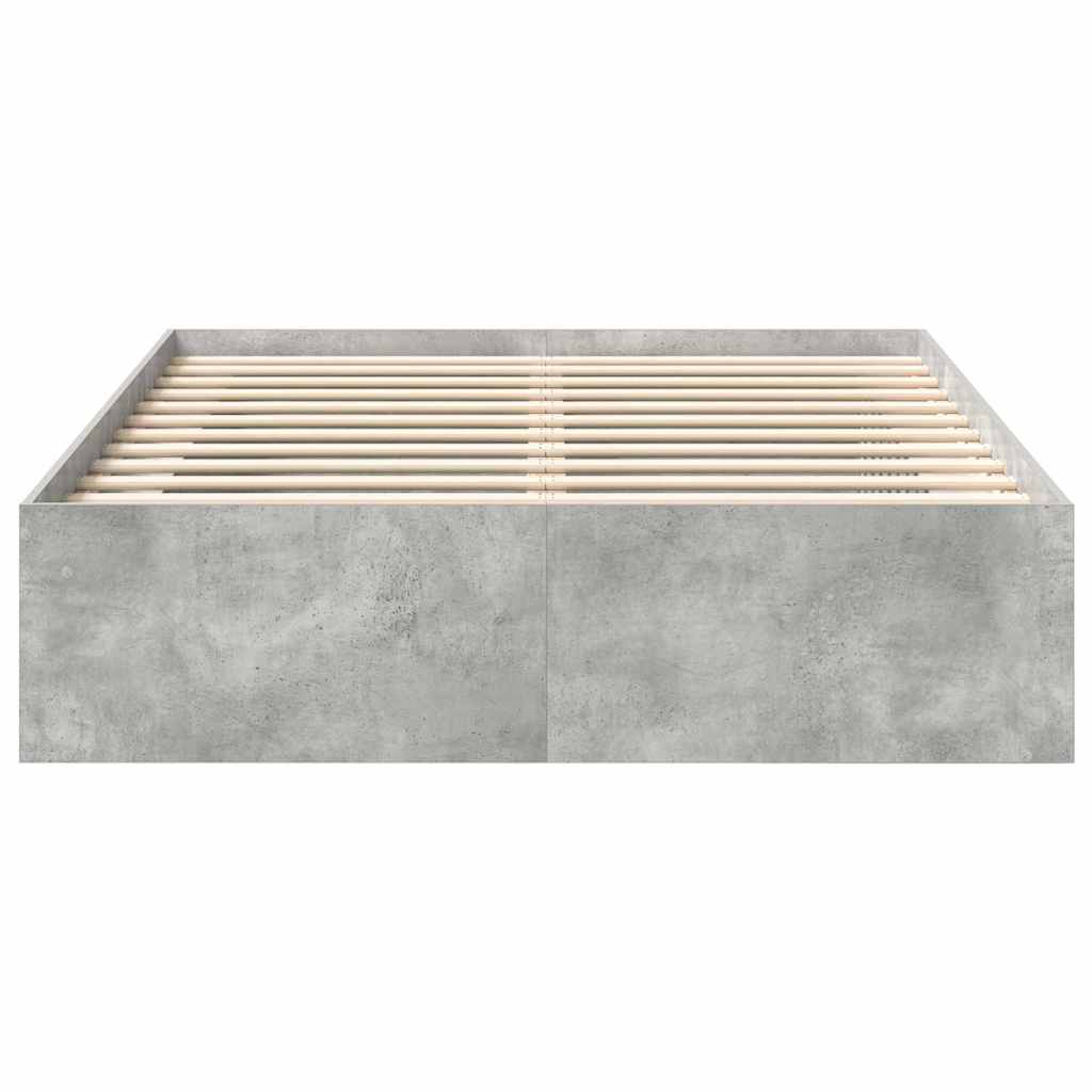 Bed Frame without Mattress Concrete Grey 140x190 cm