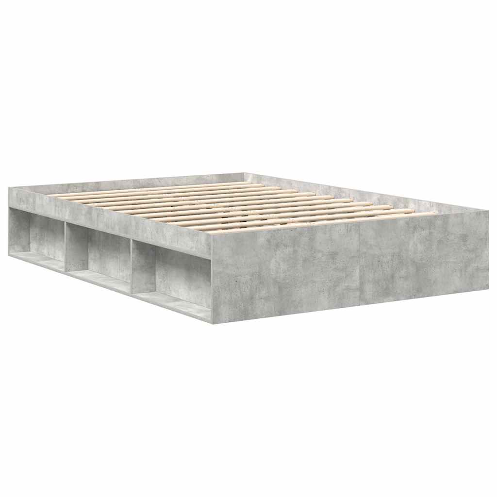 Bed Frame without Mattress Concrete Grey 135x190 cm Double Double