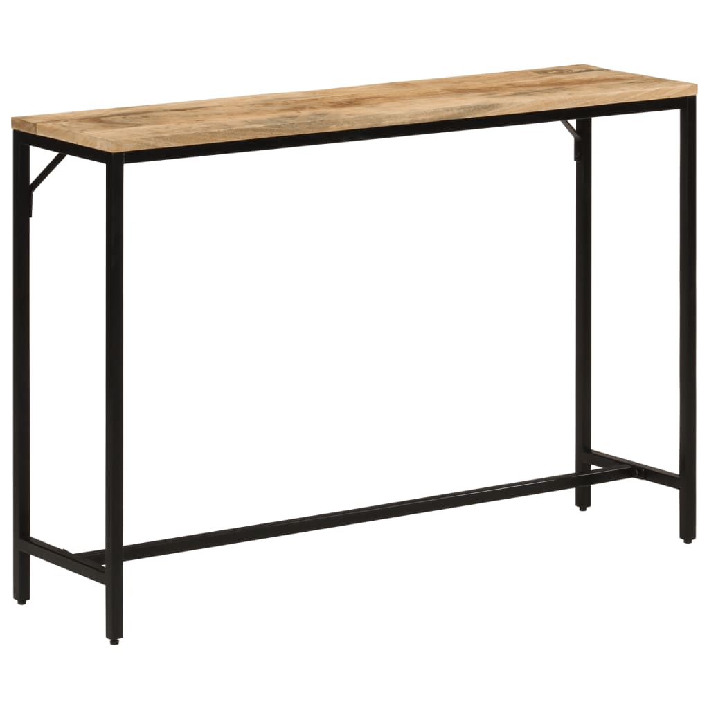 Console Table 110x30x75 cm Solid Rough Mango Wood and Iron