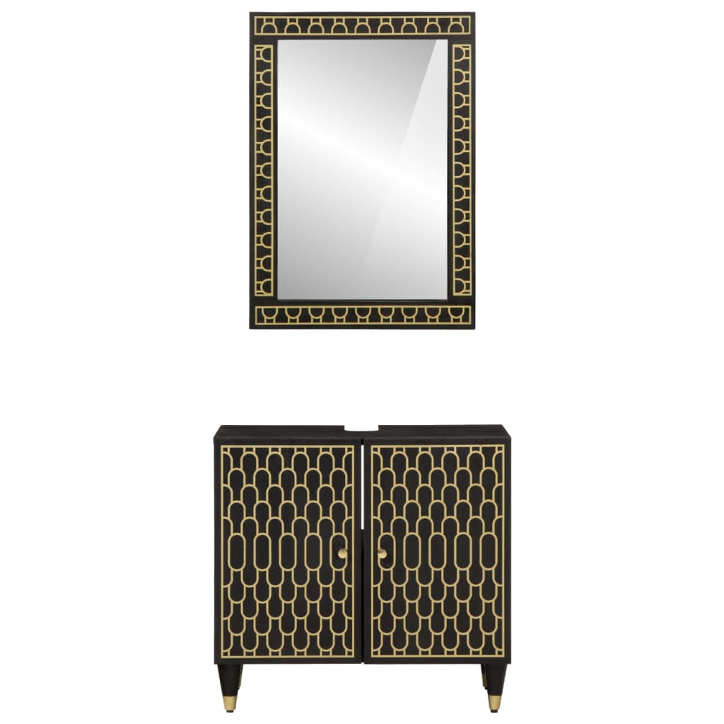 2 Piece Bathroom Furniture Set Solid Wood Mango