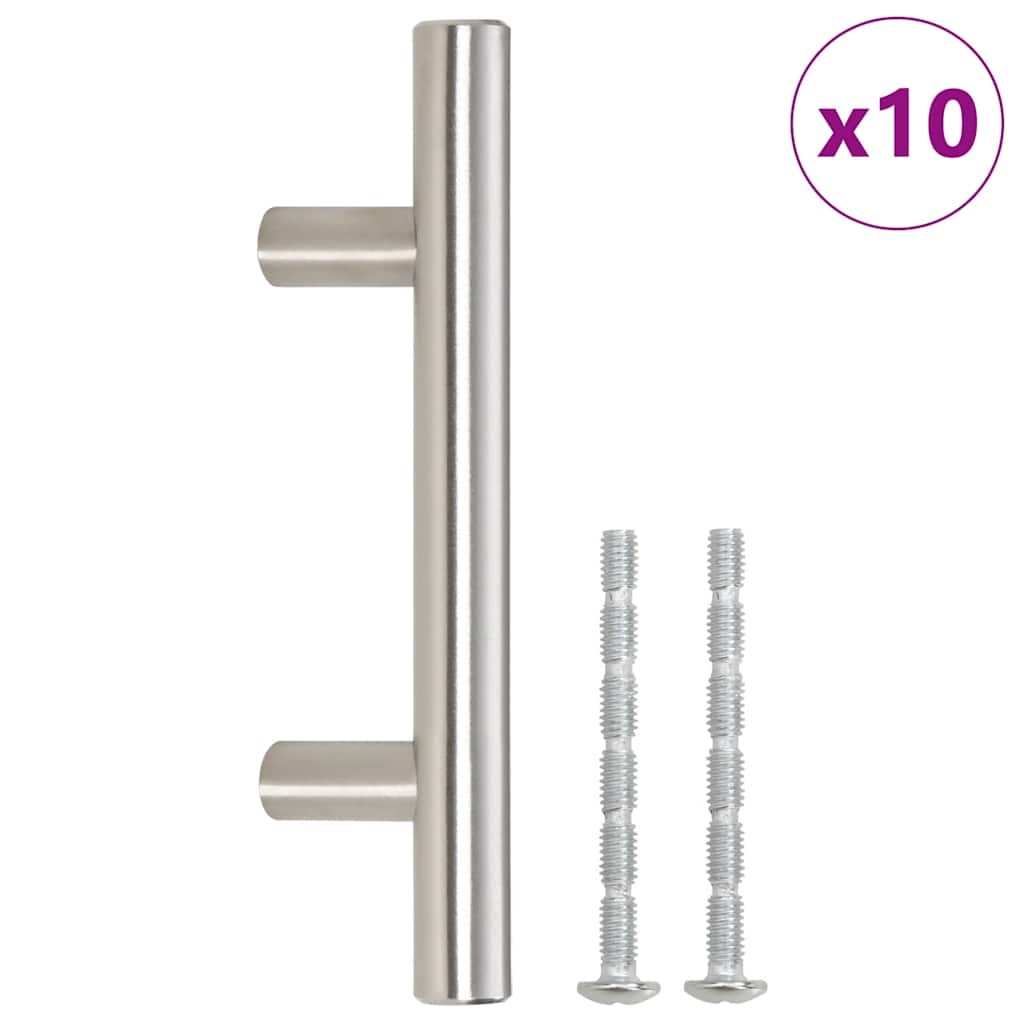 Cabinet Handles 10 pcs Silver 64 mm Stainless Steel