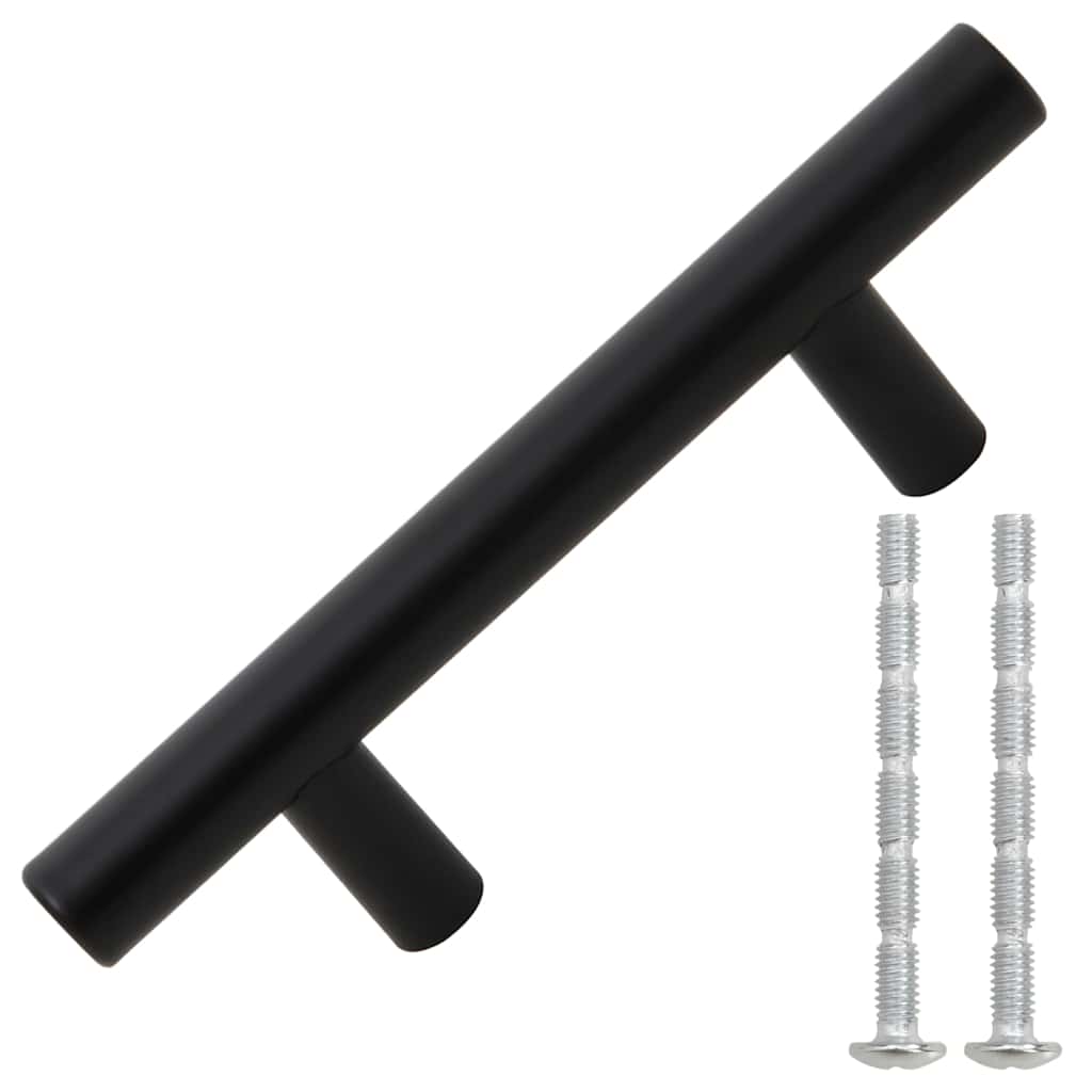 Cabinet Handles 10 pcs Black 64 mm Stainless Steel