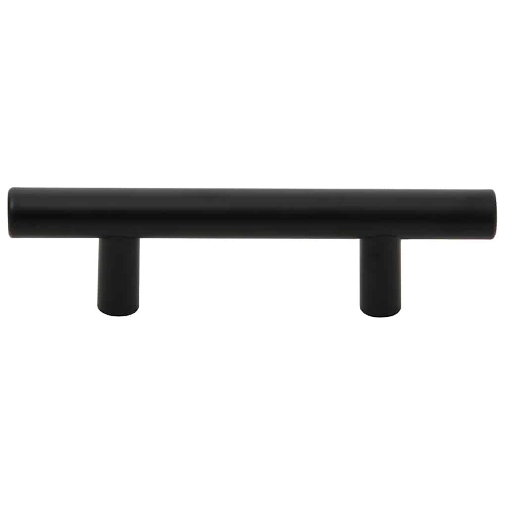 Cabinet Handles 10 pcs Black 64 mm Stainless Steel