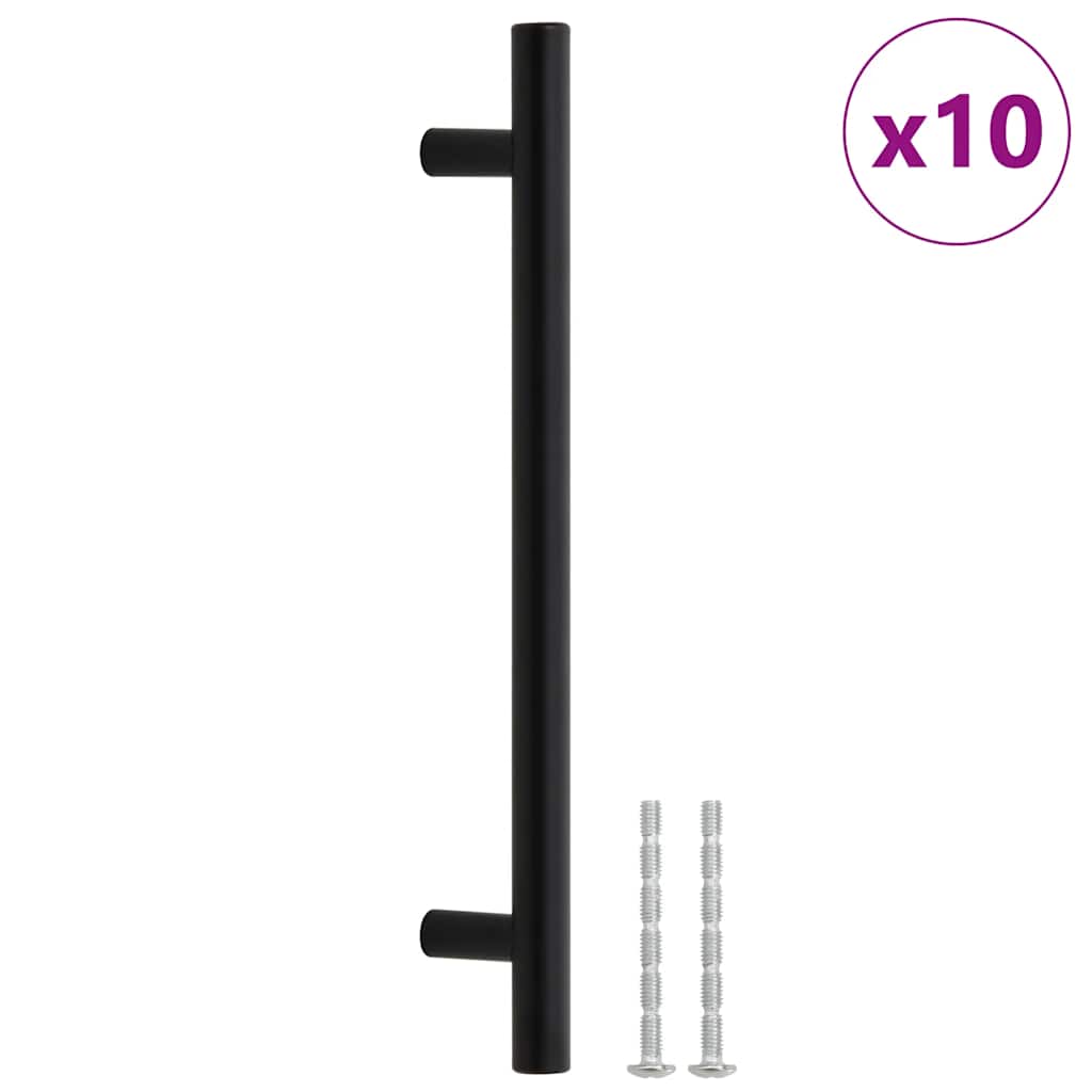 Cabinet Handles 10 pcs Black 160 mm Stainless Steel