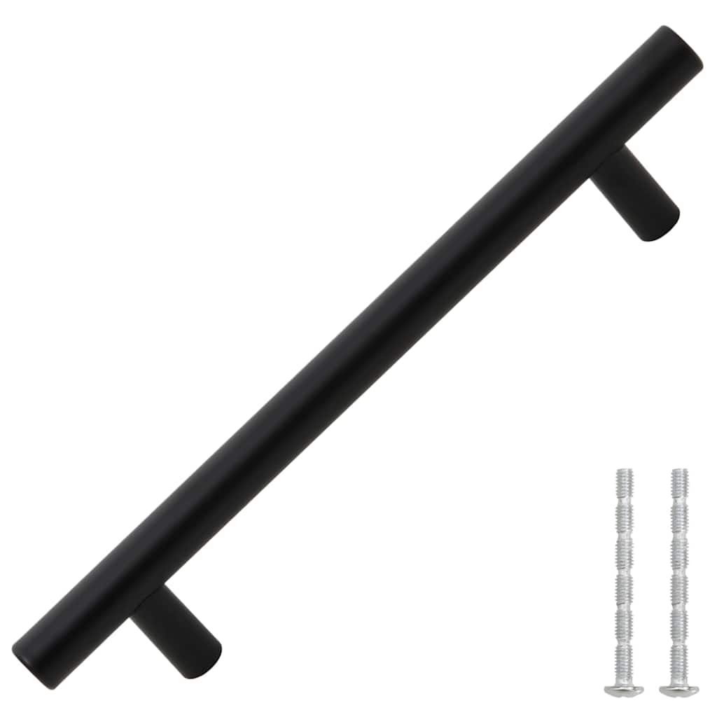 Cabinet Handles 10 pcs Black 160 mm Stainless Steel