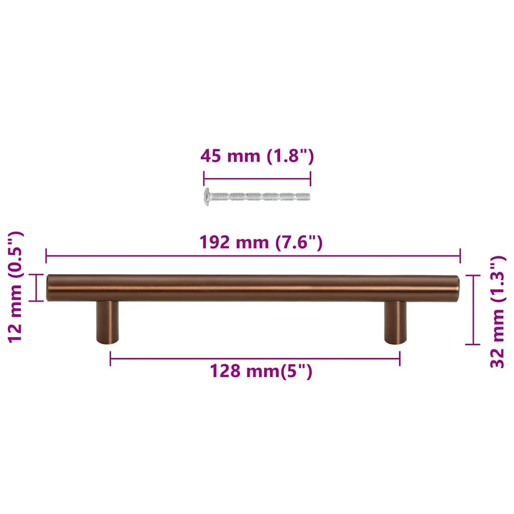 Cabinet Handles 10 pcs Bronze 128 mm Stainless Steel