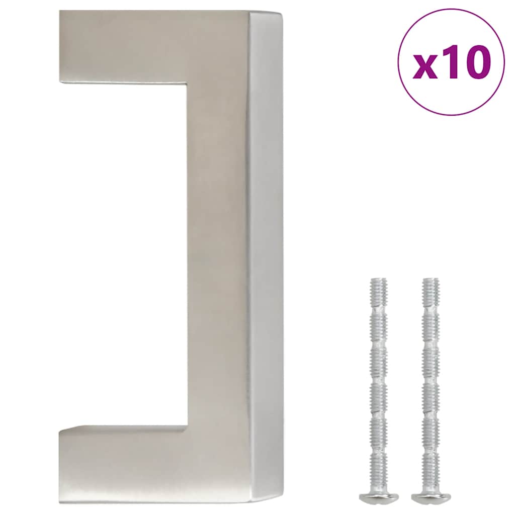 Cabinet Handles 10 pcs Silver 64 mm Stainless Steel