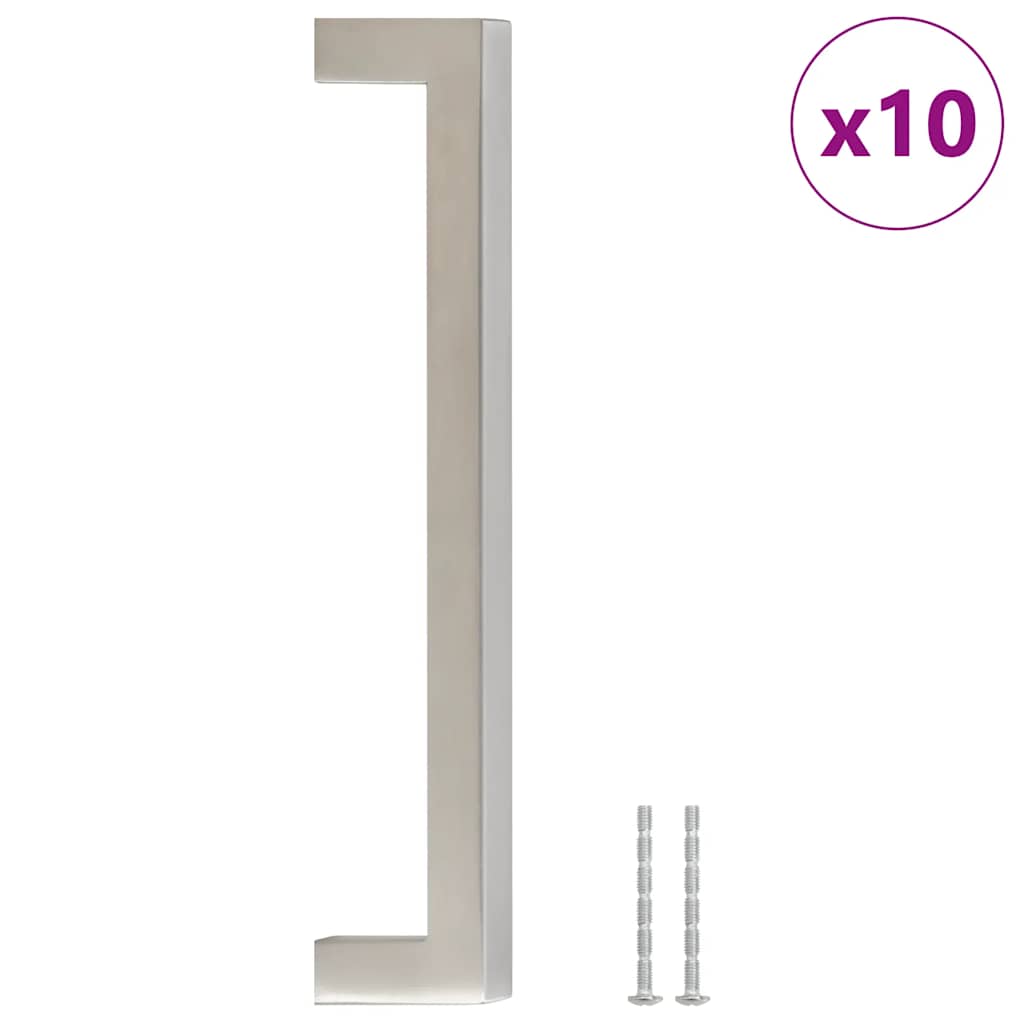 Cabinet Handles 10 pcs Silver 160 mm Stainless Steel