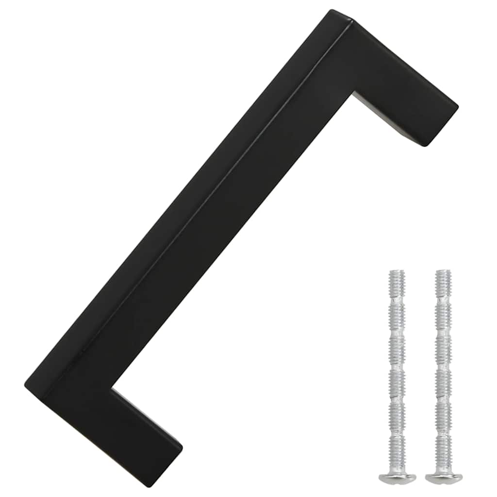 Cabinet Handles 10 pcs Black 96 mm Stainless Steel