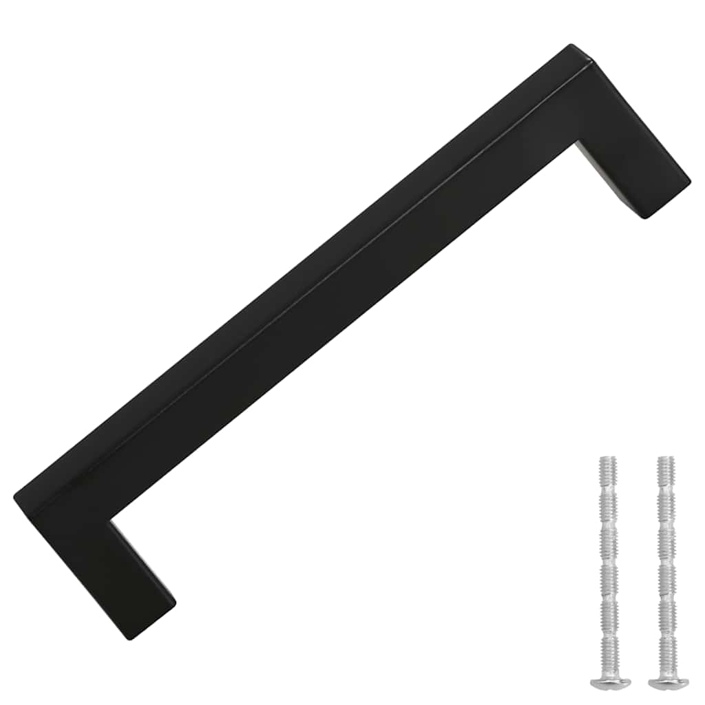 Cabinet Handles 10 pcs Black 128 mm Stainless Steel