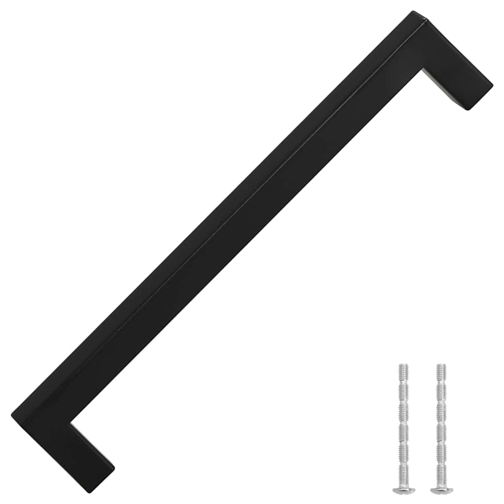 Cabinet Handles 5 pcs Black 192 mm Stainless Steel