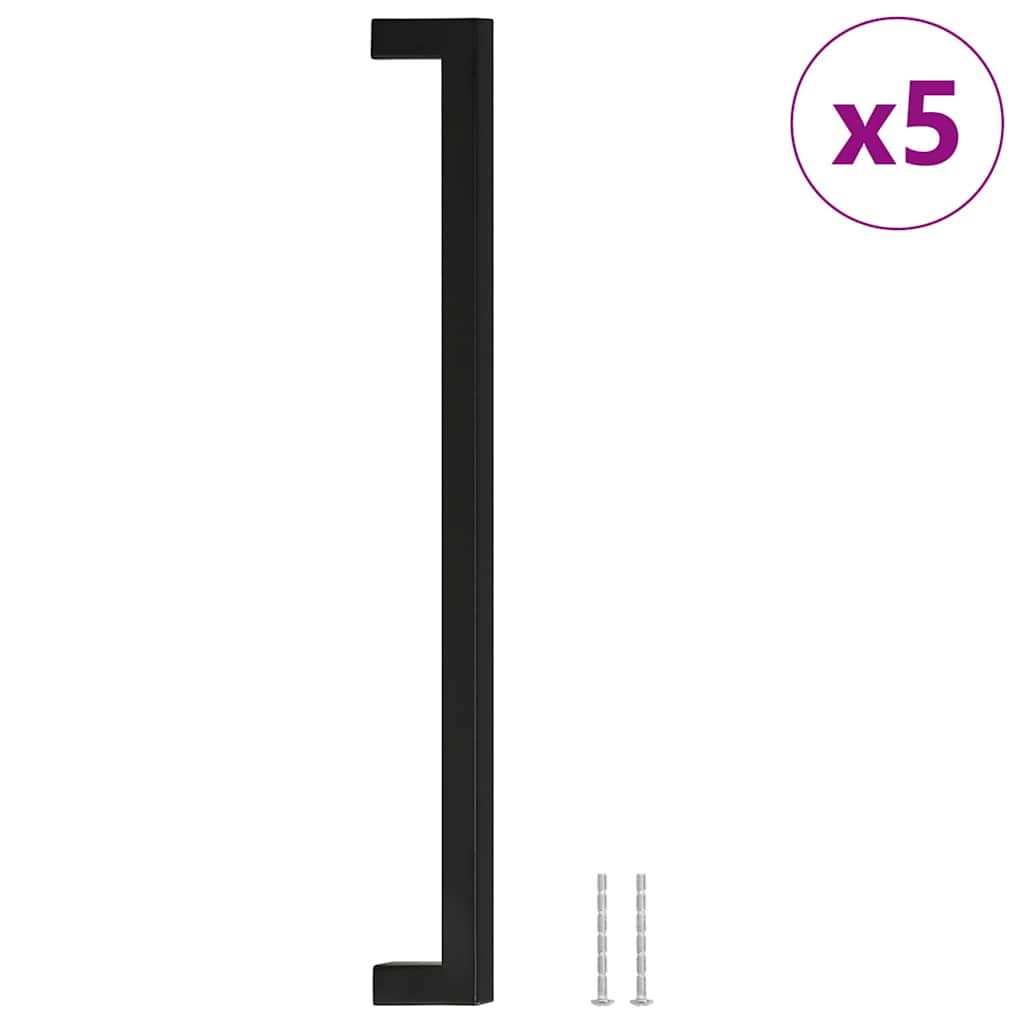 Cabinet Handles 5 pcs Black 320 mm Stainless Steel