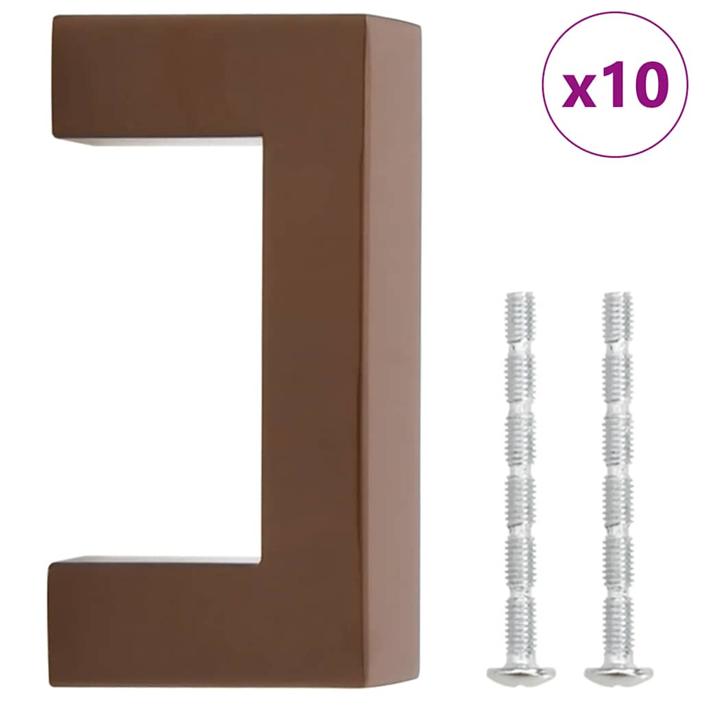 Cabinet Handles 10 pcs Bronze 64 mm Stainless Steel