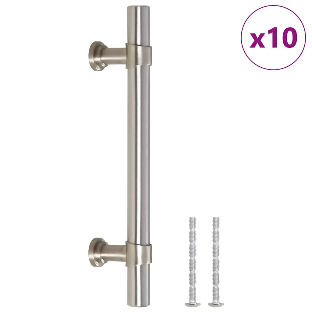 Cabinet Handles 10 pcs Silver 96 mm Stainless Steel