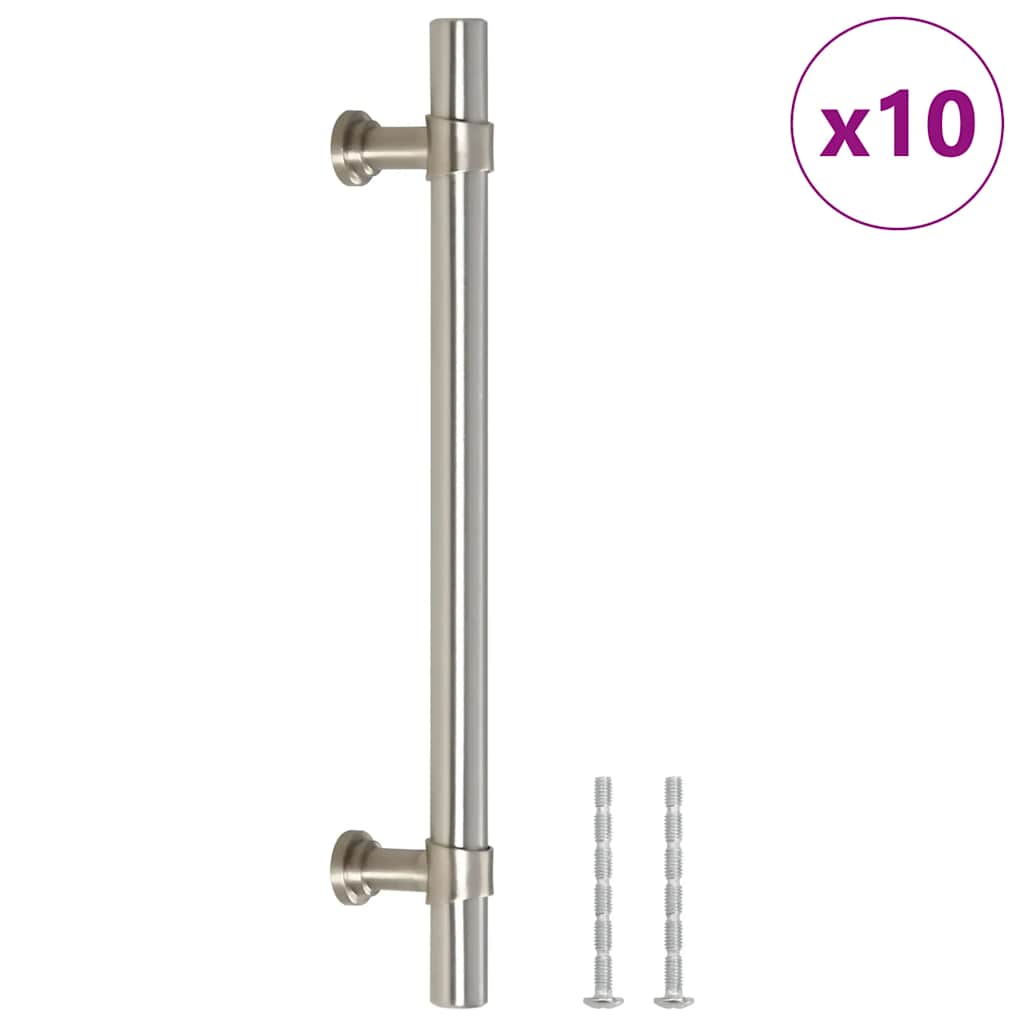 Cabinet Handles 10 pcs Silver 128 mm Stainless Steel