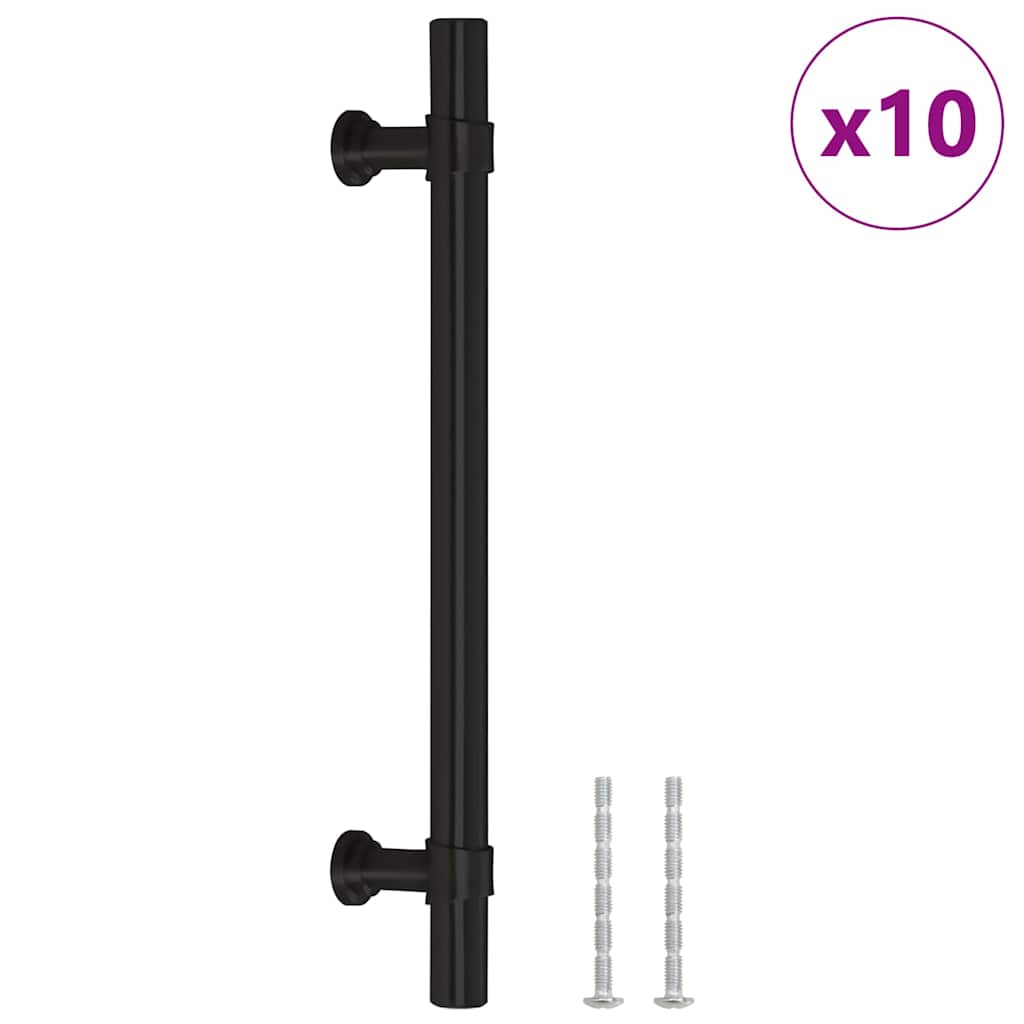 Cabinet Handles 10 pcs Black 128 mm Stainless Steel