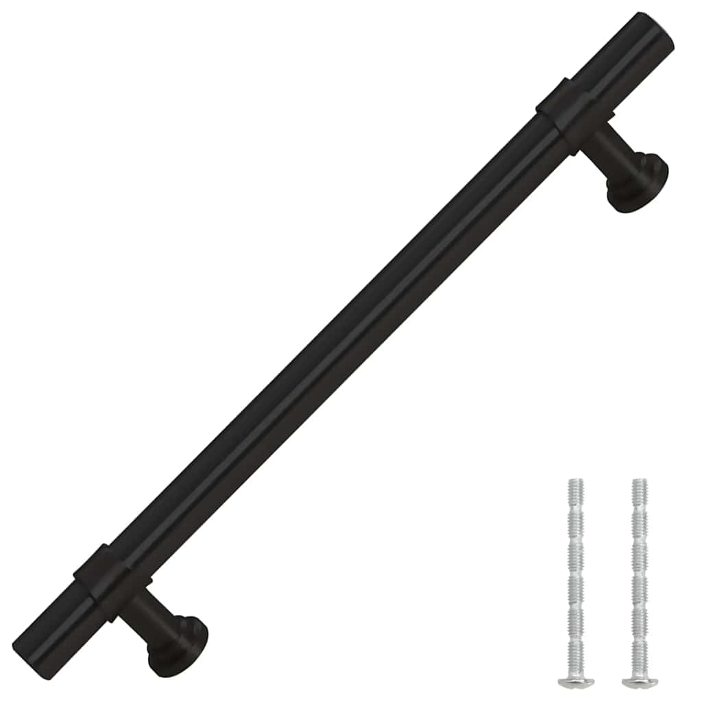 Cabinet Handles 10 pcs Black 128 mm Stainless Steel