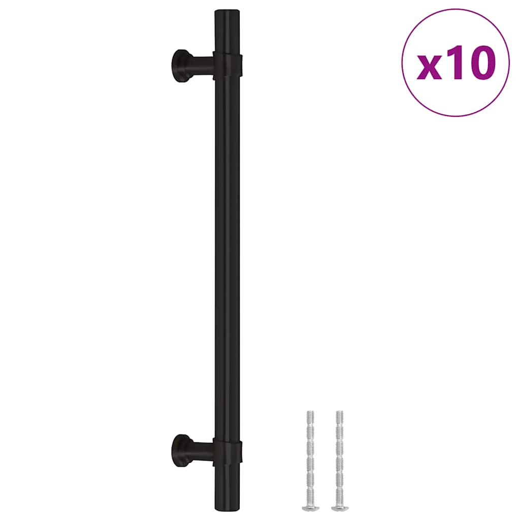 Cabinet Handles 10 pcs Black 160 mm Stainless Steel