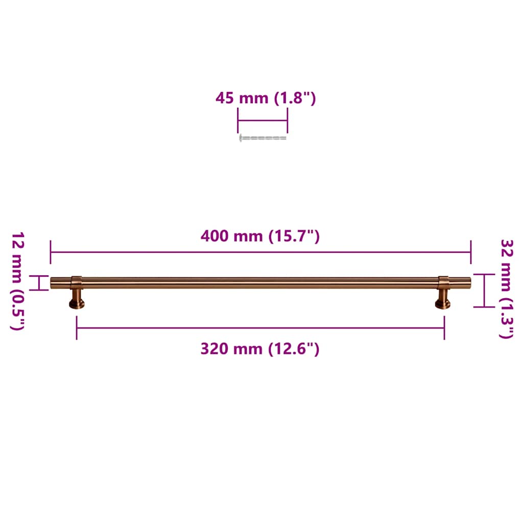 Cabinet Handles 5 pcs Bronze 320 mm Stainless Steel