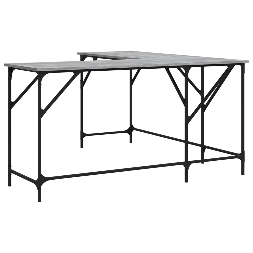 Desk Grey Sonoma 149x149x75 cm Engineered Wood