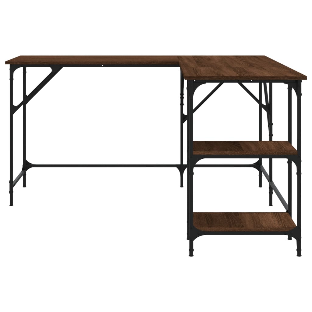 Desk Brown Oak 139x139x75 cm Engineered Wood