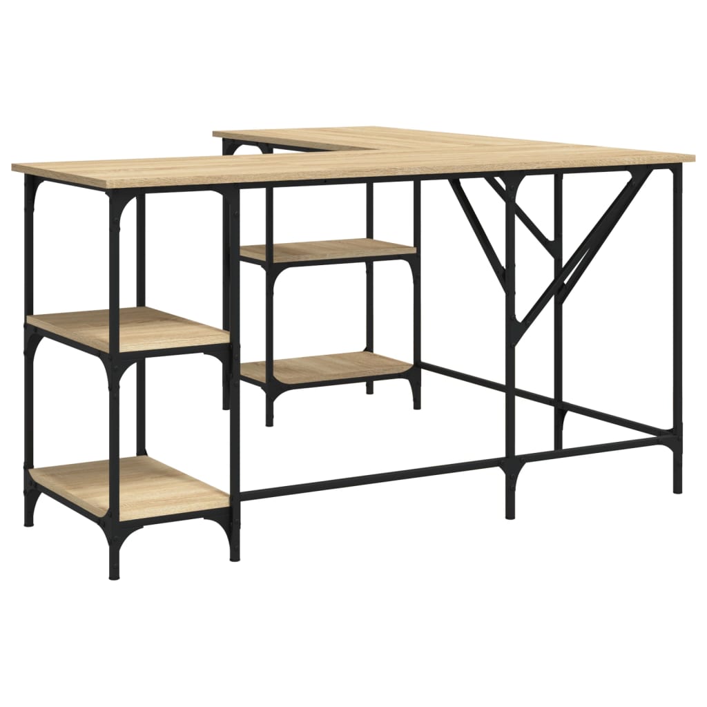 Desk Sonoma Oak 139x139x75 cm Engineered Wood