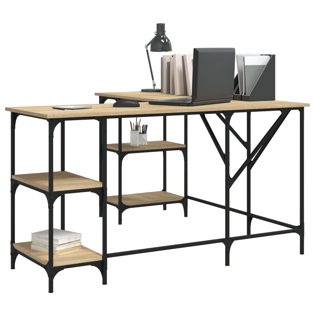 Desk Sonoma Oak 139x139x75 cm Engineered Wood