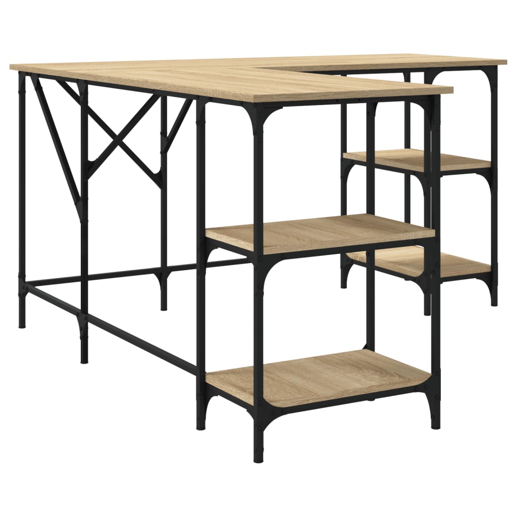 Desk Sonoma Oak 139x139x75 cm Engineered Wood