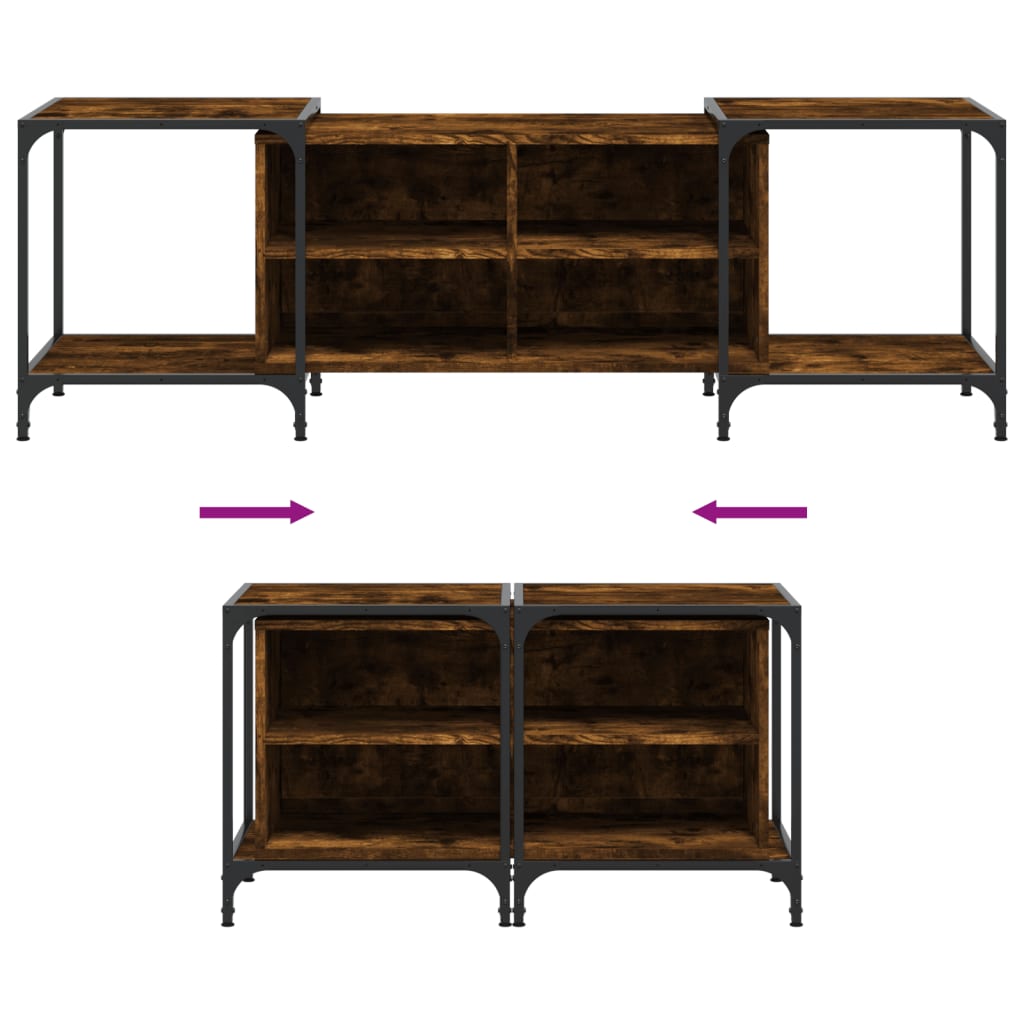 TV Cabinet Smoked Oak 153x37x50 cm Engineered Wood