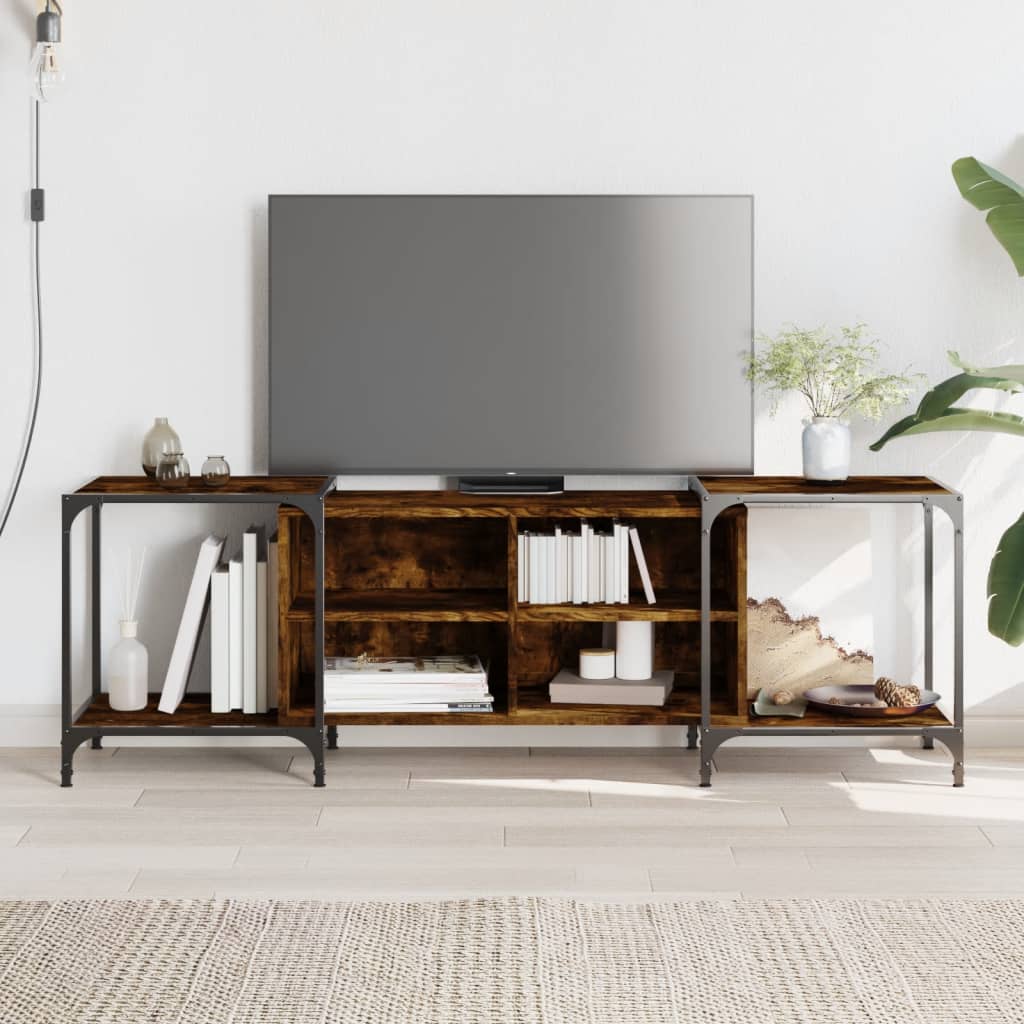 TV Cabinet Smoked Oak 153x37x50 cm Engineered Wood