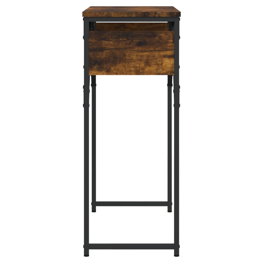 Console Table with Shelf Smoked Oak 75x30x75cm Engineered Wood