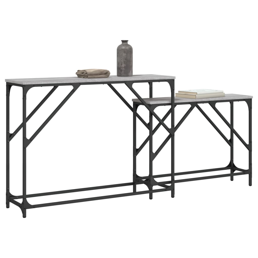 Nesting Console Tables 2 pcs Grey Sonoma Engineered Wood