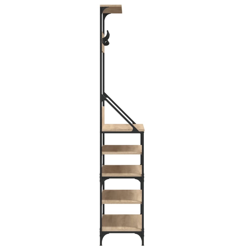 Clothes Rack with Shoe Storage Sonoma Oak 90x34x184 cm