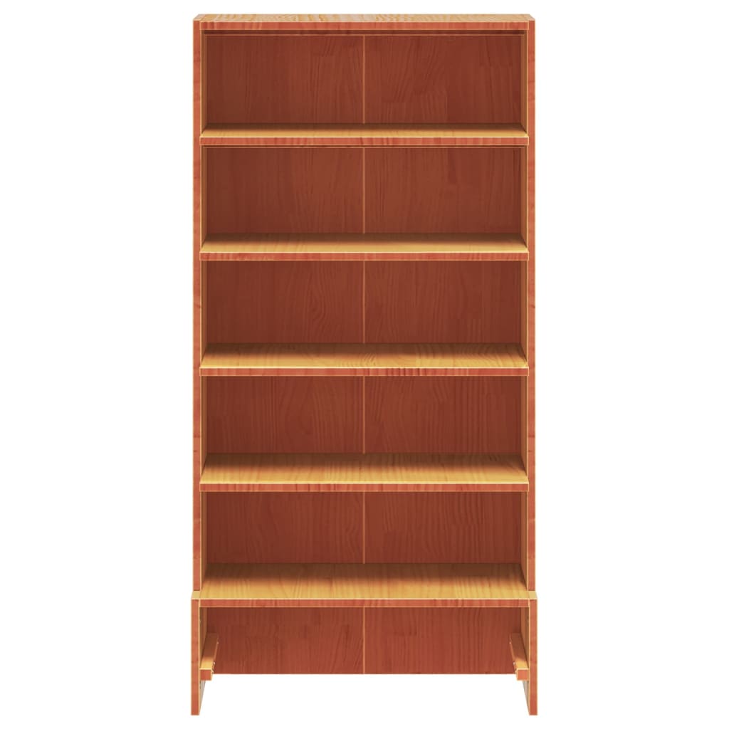 Shoe Cabinet Wax Brown 52x30x104 cm Solid Wood Pine