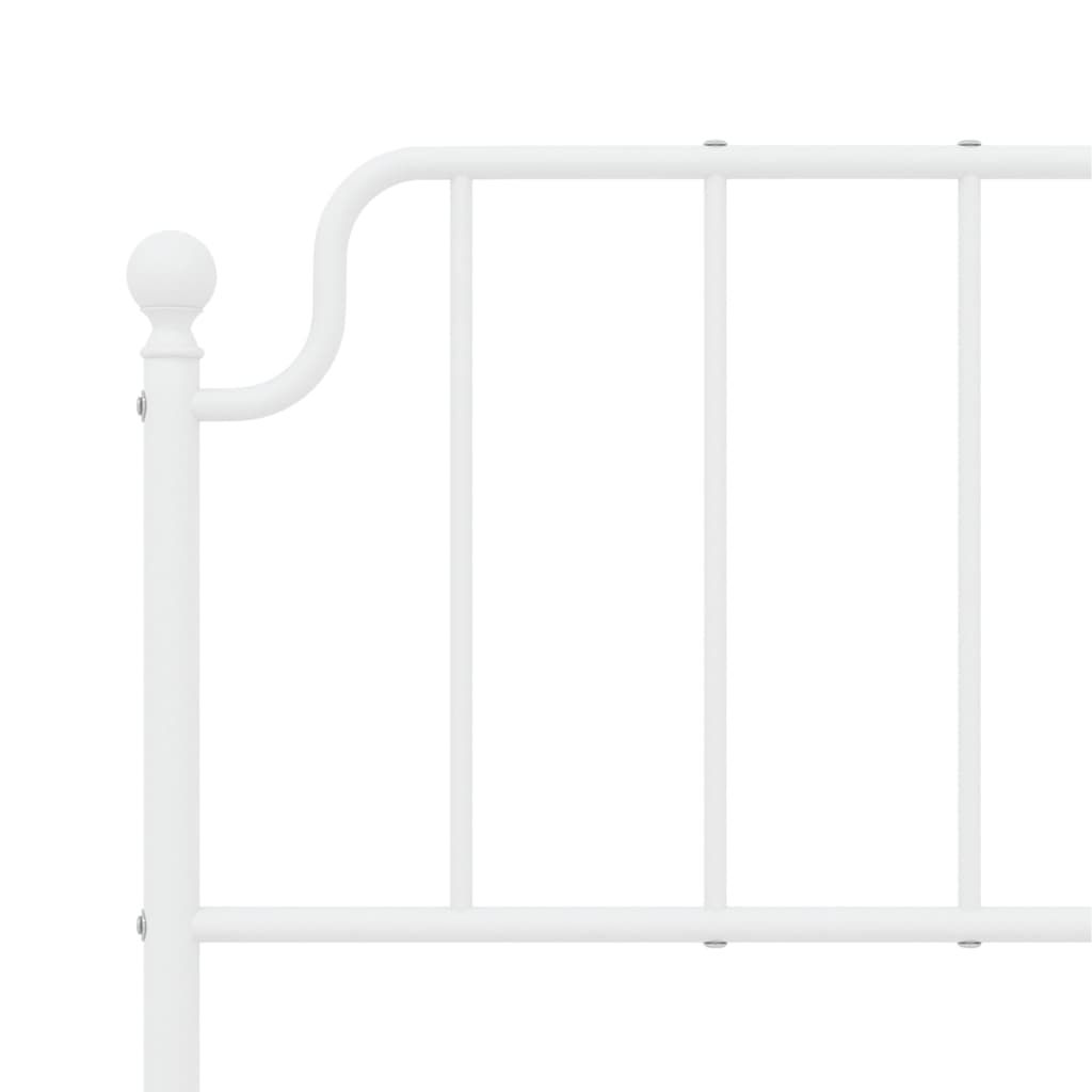 Metal Bed Frame without Mattress with Footboard White 140x200cm
