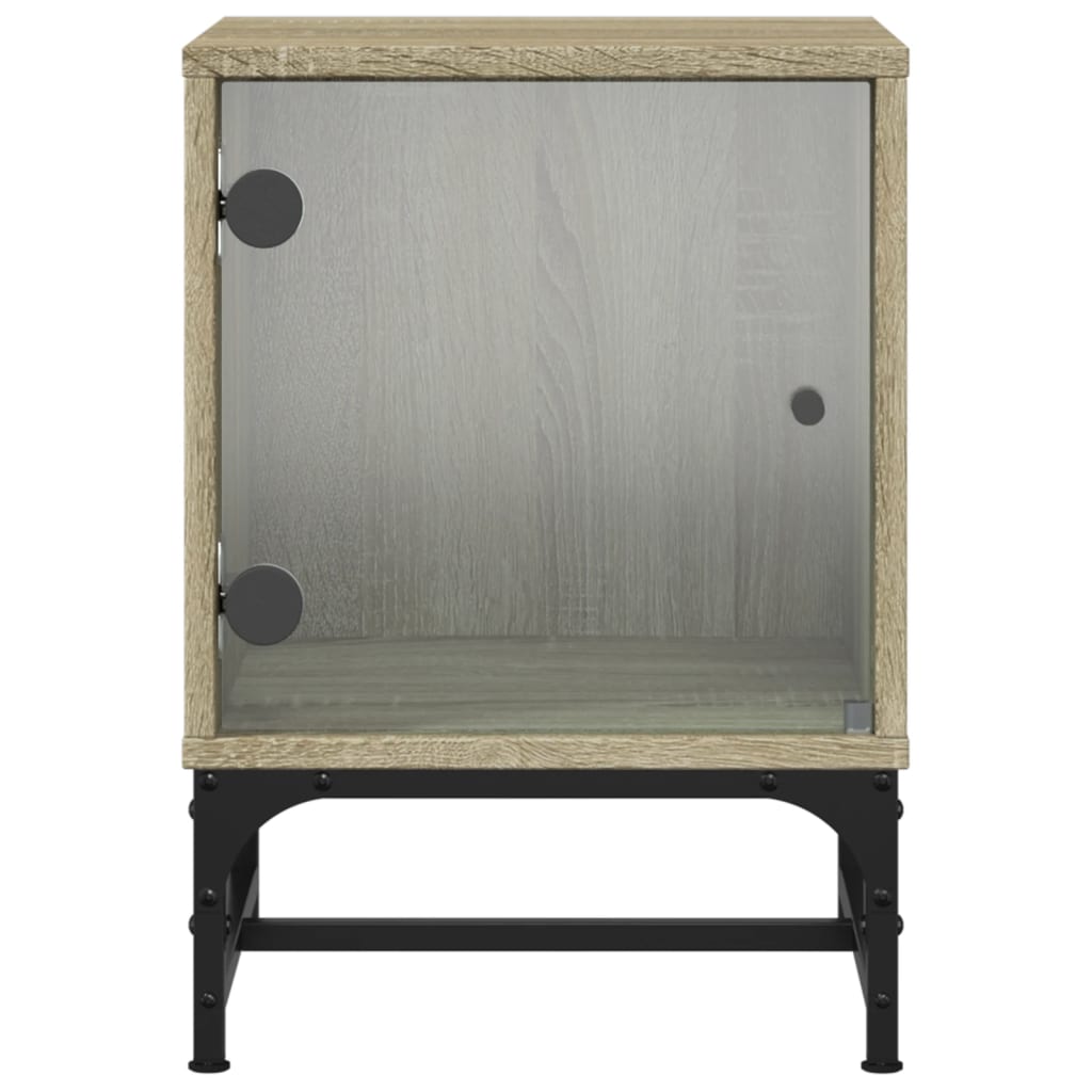 Bedside Cabinets with Glass Doors 2 pcs Sonoma Oak 35x37x50 cm