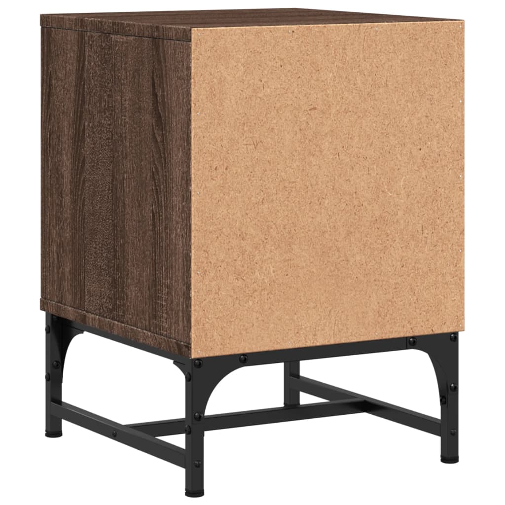 Bedside Cabinet with Glass Door Brown Oak 35x37x50 cm