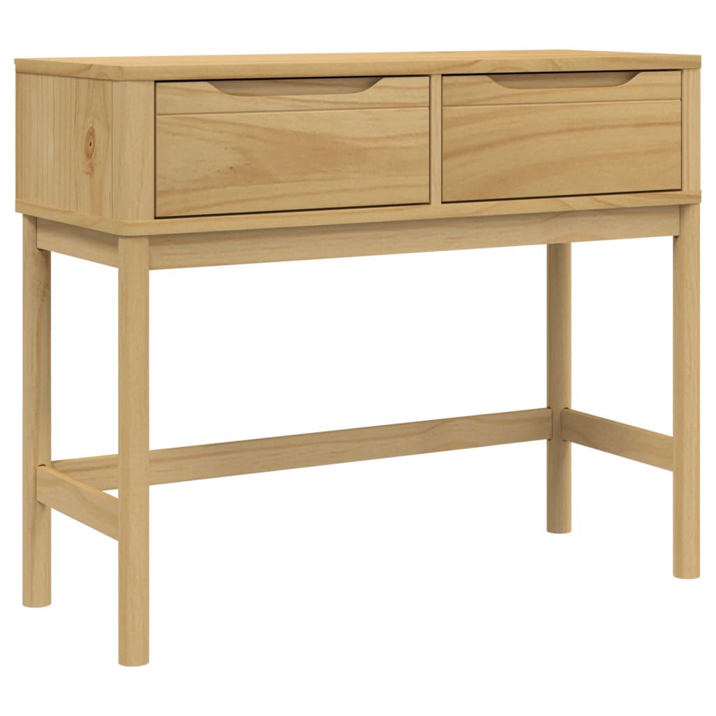 Console Table FLORO Wax Brown 89.5x36.5x73 cm Solid Wood Pine