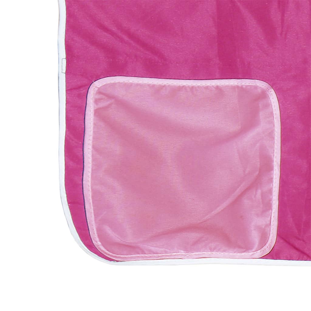 Kids' Loft Bed with Curtains without Mattress Pink 80x200cm