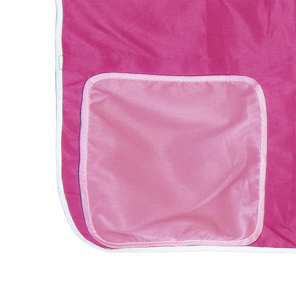 Kids' Loft Bed with Curtains without Mattress Pink 90x200cm