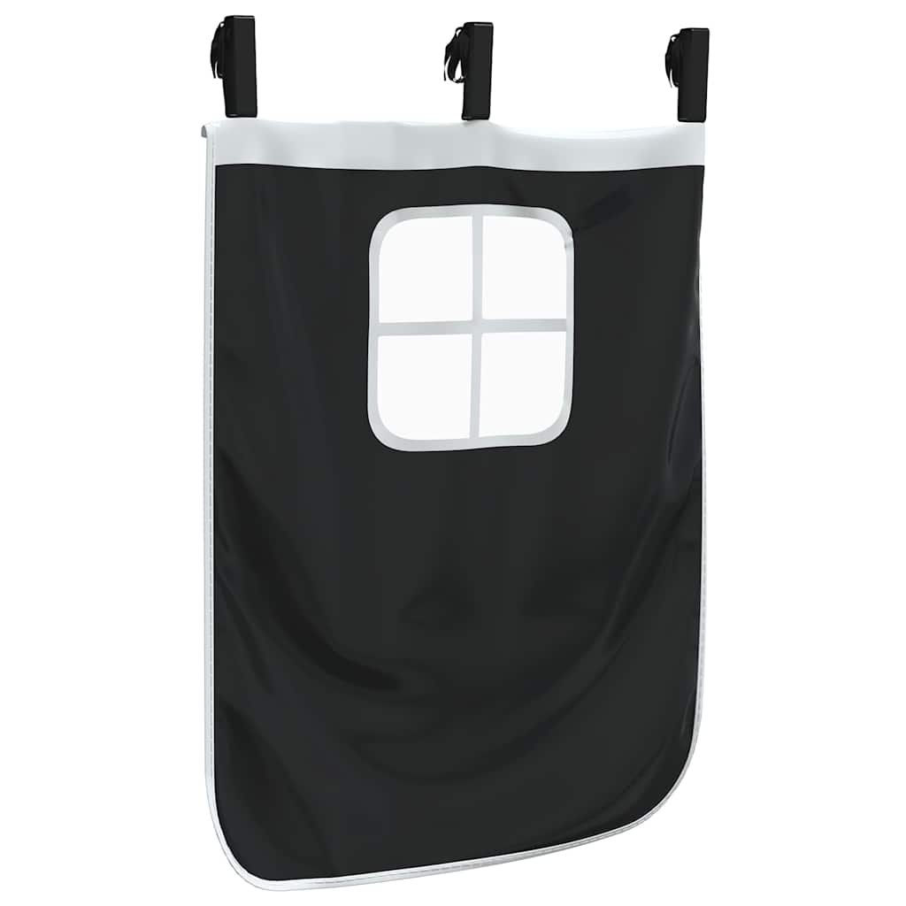 Curtains for Loft Bed White and Black Polyester