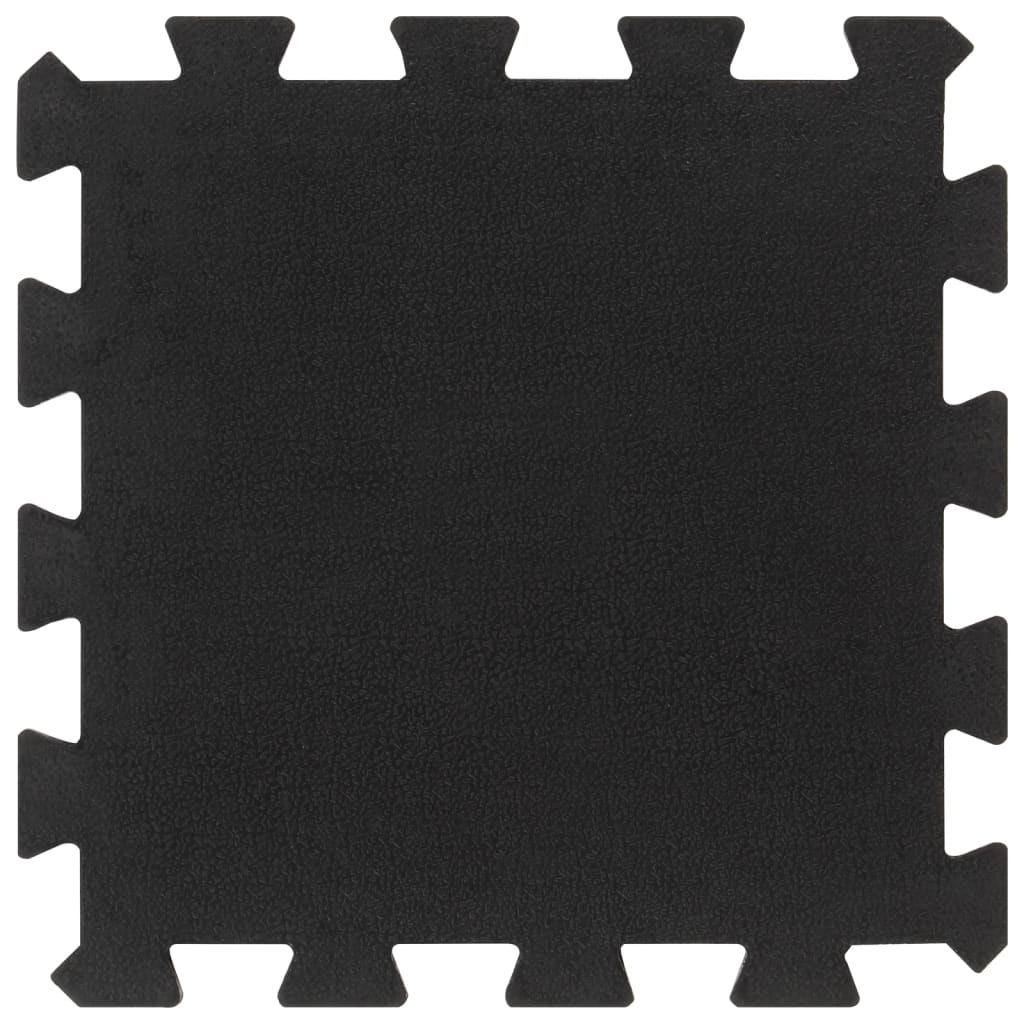 Rubber Floor Tiles 16 pcs Black 16 mm 30x30 cm