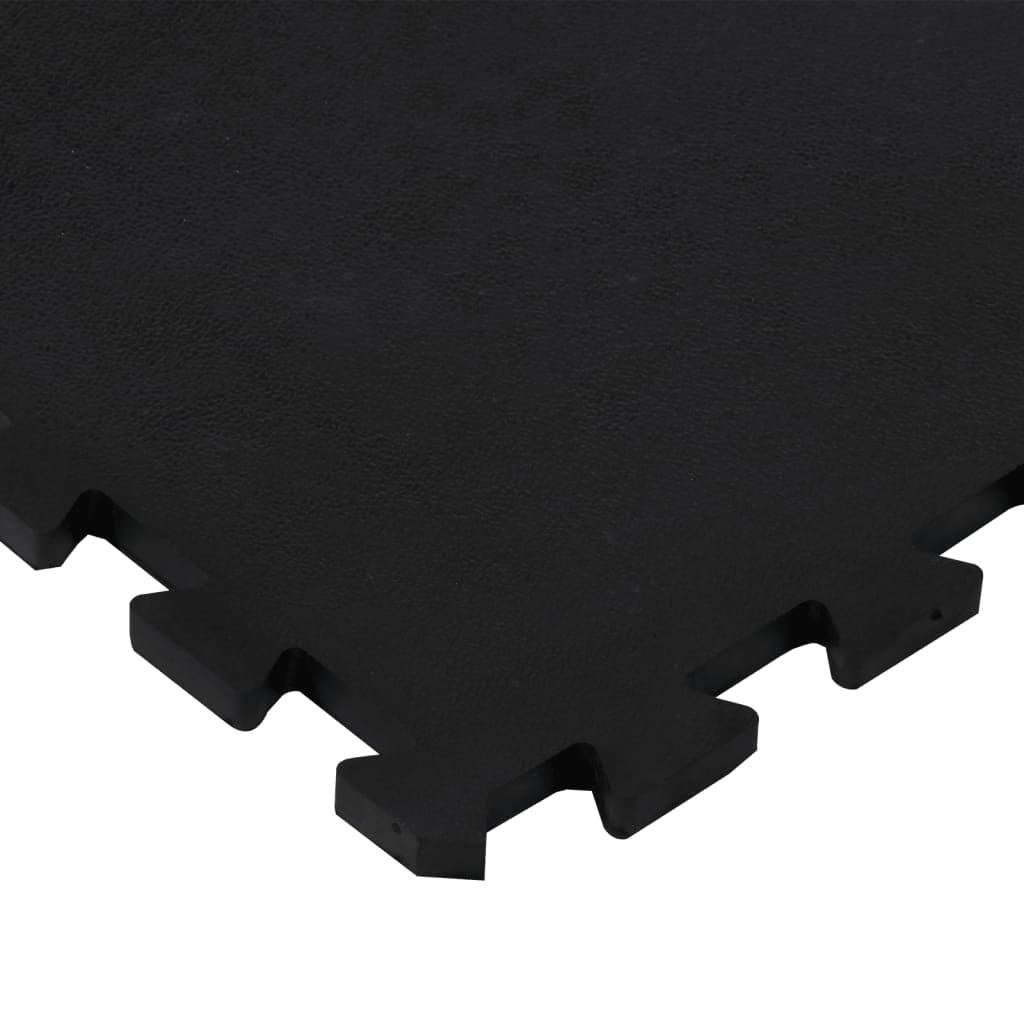 Rubber Floor Tile Black 12 mm 100x100 cm