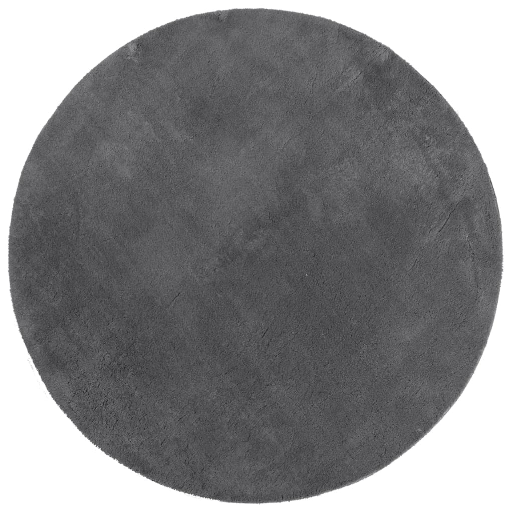 Rug HUARTE Short Pile Soft and Washable Anthracite Ø 100 cm