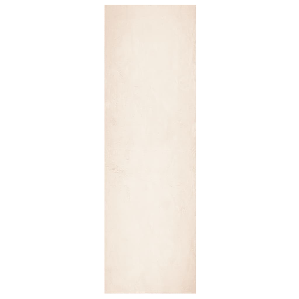 Rug HUARTE Short Pile Soft and Washable Beige 80x250 cm