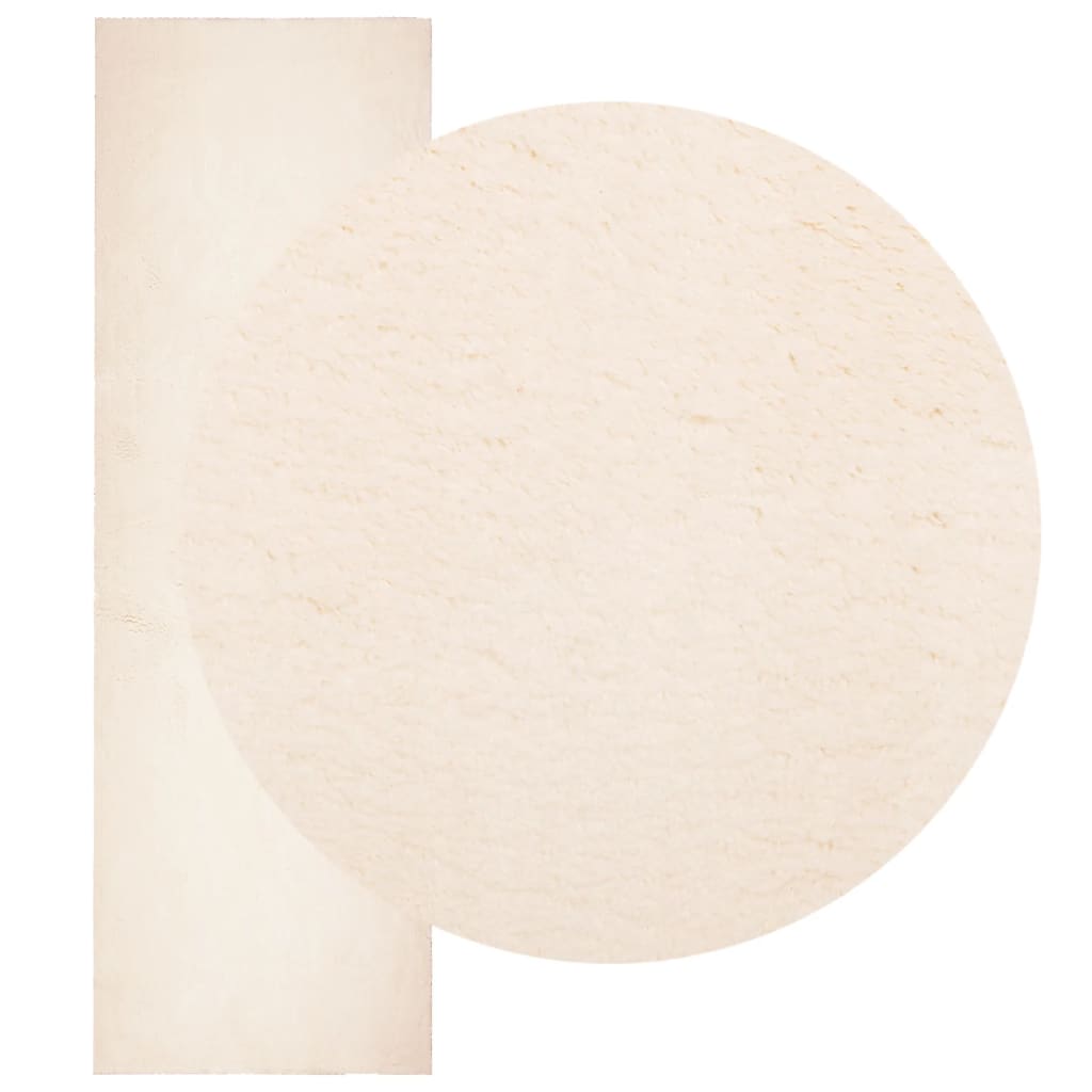 Rug HUARTE Short Pile Soft and Washable Beige 80x250 cm